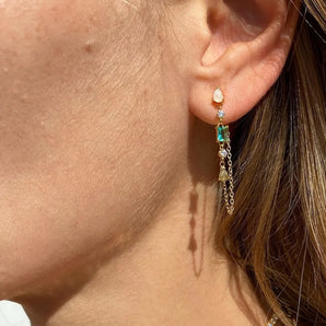 Native Gem - Droplet Chain Earrings Paraiba