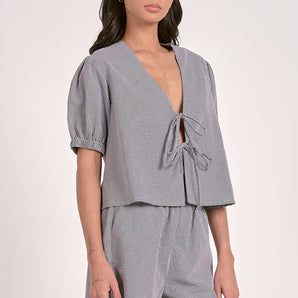 Elan - Short Sleeve Fly Away Seersucker Shirt