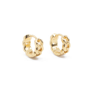 Land of Salt - Gold Chain Link Huggie Hoops Earrings