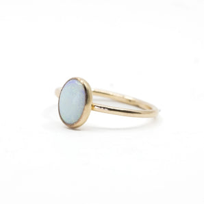 Land of Salt - Opal Oval Ring in Gold Filled
