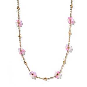 Linny Co - Gracie Flower Pink Multi Necklace