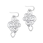 Daphne Olive - Tangled Snake Earrings Silver