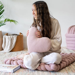 Pink Lemonade - Cuddle Buddy 100% Organic Cotton Heart Pillow