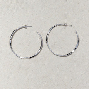 Native Gem - 50mm Twisted Hoop Earrings