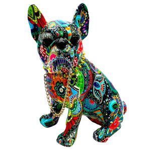 Interior Illusions - Sitting Flower French Bulldog with Necklace - 8" tall