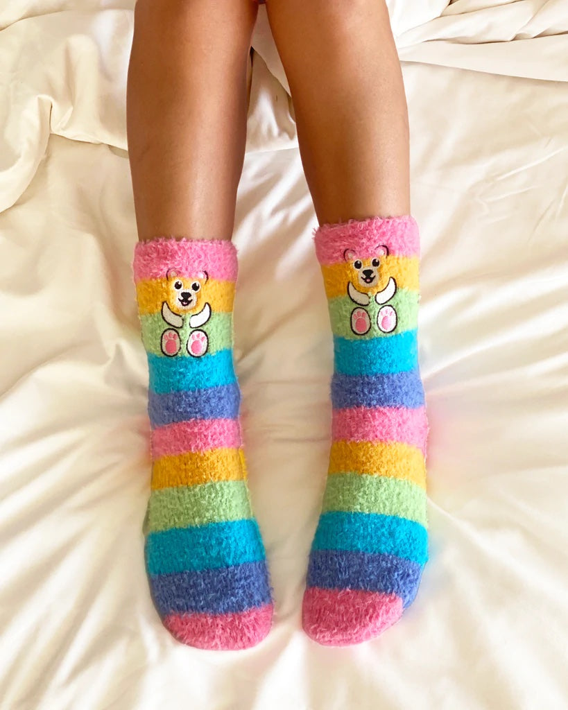 Fuzzy Rainbow Socks