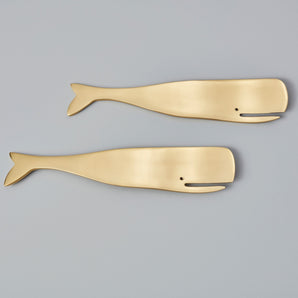 Be Home - Whale Set of 2 Servers Gold
