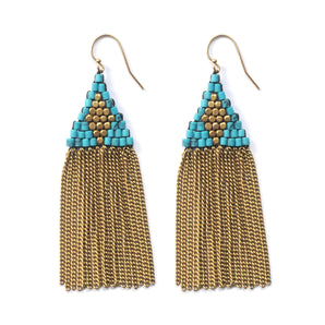 Didi - Howalite Brass Beads and Chain Earring