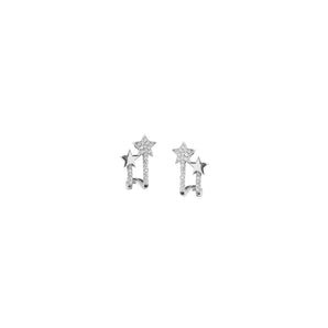 Marlyn Schiff - CZ Double Star Cuff Earrings
