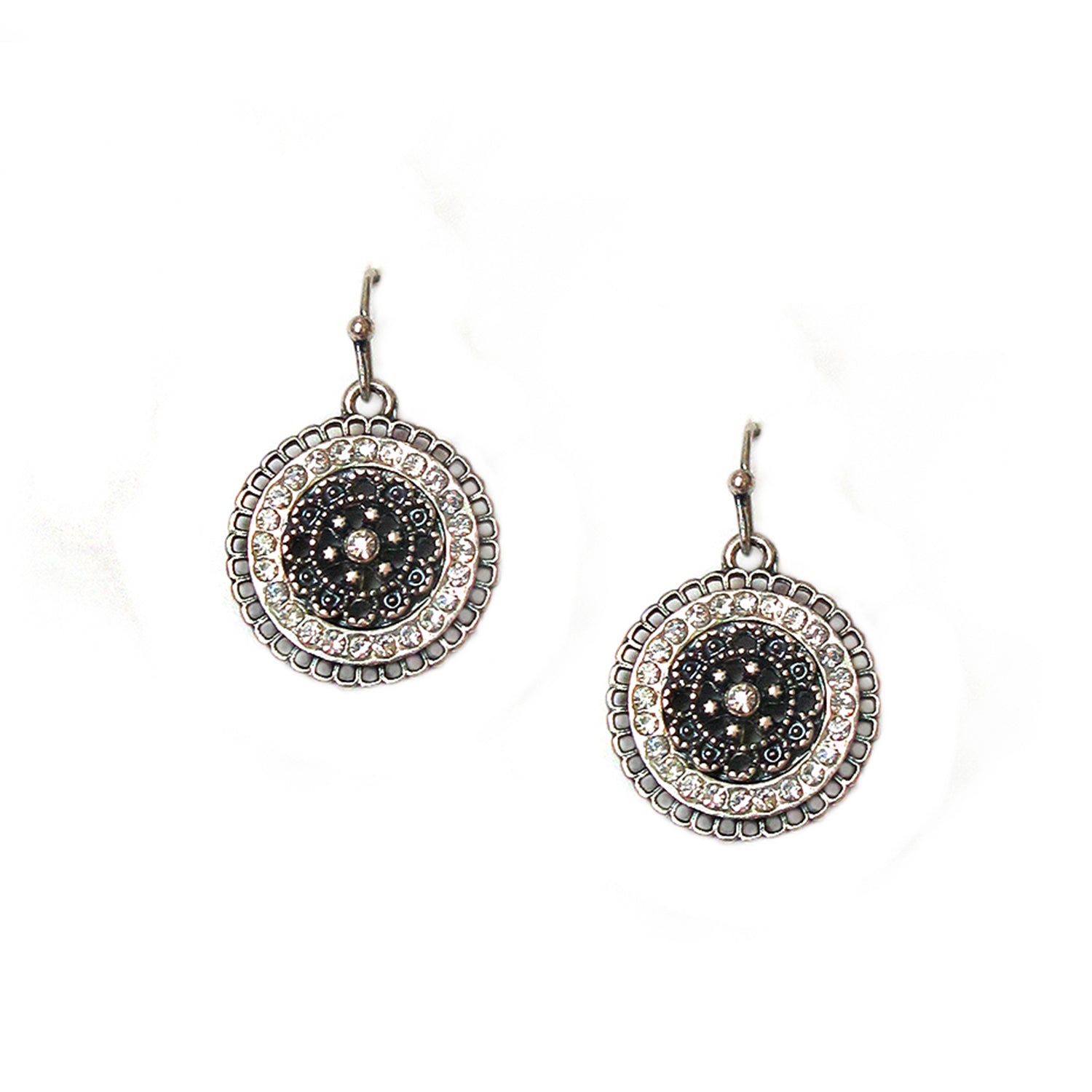 ESSFF Gold Color Round Resin Crystal Long Drop Earrings for Women