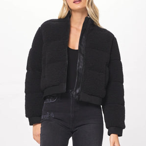 Vintage Havana - Black Sherpa w/ Suede Bomber Jacket