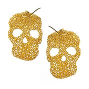 Daphne Olive - Small Skull Earrings 20K Gold