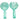 Nashi - Short Handle Salad Servers 2pc Mint Swirl