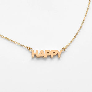 Thatch - 14K Gold Plated Happy Script Necklace