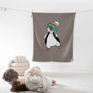 Pink Lemonade - Dancing Penguin Baby Blanket