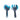 Nashi - Short Handle Salad Servers 2pc Navy Swirl